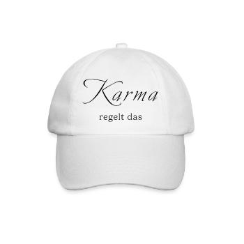 Karma regelt - Baseballkappe - Weiß/Weiß - Vorne