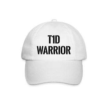 Guerrier T1D - Plaisir combatif pour diabétique de type 1 - Casquette classique - blanc/blanc - Devant
