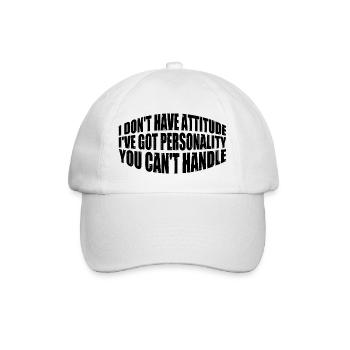 Je n’ai pas d’attitude 8 - Casquette classique - blanc/blanc - Devant
