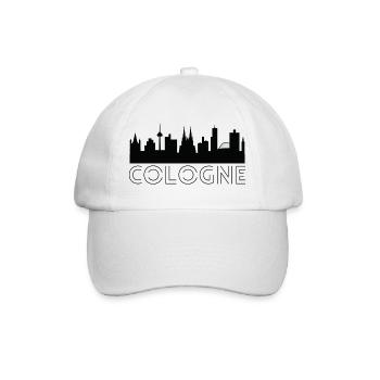 Cologne motif with silhouette of the city in white - Baseball Cap - white/white - Front