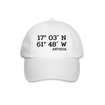 Antigua Coordinates - Coordinates - Caribbean - Baseball Cap - white/white - Front