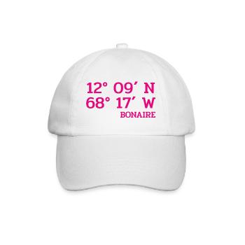Bonaire Coordinates - Coordinates - Caribbean - Baseball Cap - white/white - Front