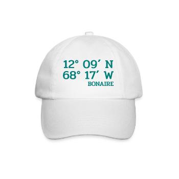 Bonaire Coordinates - Coordinates - Caribbean - Baseball Cap - white/white - Front