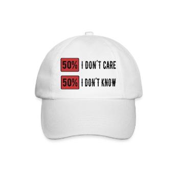 I don ́t care Funny Sayings Humor - Baseball Cap - white/white - Front