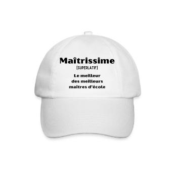 Maîtrissime meilleur des meilleurs maîtres d'école - Casquette classique - blanc/blanc - Devant