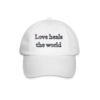 Love heals the world - Space nebula look - Baseballkappe - Weiß/Weiß - Vorne