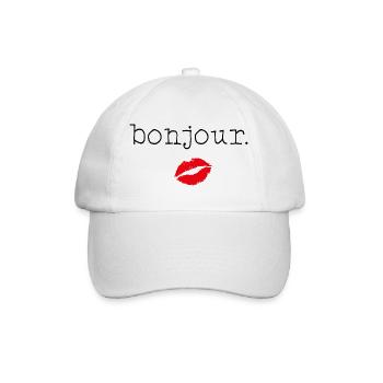 06 bonjour - Little French Speaking - Baseballkappe - Weiß/Weiß - Vorne