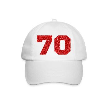 70 paillettes rouge - 70e anniversaire - Casquette classique - blanc/blanc - Devant
