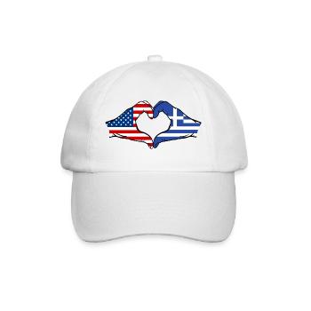 États-Unis Grèce Drapeau Mains Coeur Forme - Casquette classique - blanc/blanc - Devant