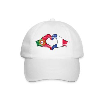 Portugal France Drapeau Mains Coeur Forme Utilisé - Casquette classique - blanc/blanc - Devant