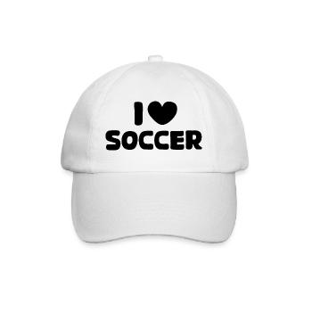 Fußball Liebe Herz Logo Fußballer Symbol icon - Baseballkappe - Weiß/Weiß - Vorne