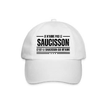 Je N'Aime Pas Le Saucisson - Casquette classique - blanc/blanc - Devant