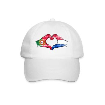 Portugal Hollande Drapeau Mains Coeur Forme Utilisé - Casquette classique - blanc/blanc - Devant
