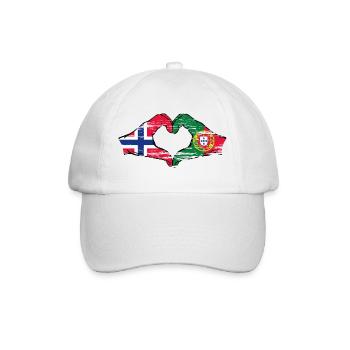 Norvège Portugal Drapeau Mains Coeur Forme Utilisé - Casquette classique - blanc/blanc - Devant