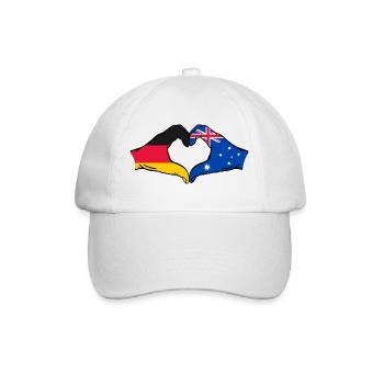 Germany Australia Flag Heart Shape - Baseball Cap - white/white - Front
