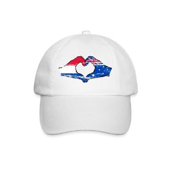 Holland Australia flag heart shape used - Baseball Cap - white/white - Front