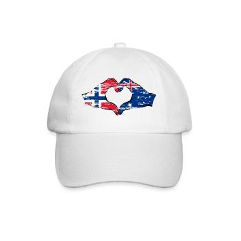 Norway Australia Flag Heart Shape Used - Baseball Cap - white/white - Front