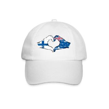 Finnland Australien Flagge Herzform used - Baseballkappe - Weiß/Weiß - Vorne