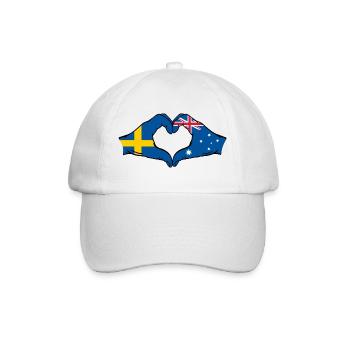 Sweden Australia Flag Heart Shape - Baseball Cap - white/white - Front
