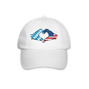 Bavaria USA Flag Hands Heart Shape - Baseball Cap - white/white - Front