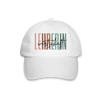 Lehrerin Wirtschaft Wirtschaftslehrerin Geschenk - Baseballkappe - Weiß/Weiß - Vorne
