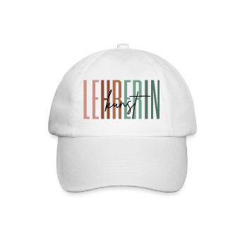 Lehrerin Kunst Kunstlehrerin Schule Geschenk - Baseballkappe - Weiß/Weiß - Vorne