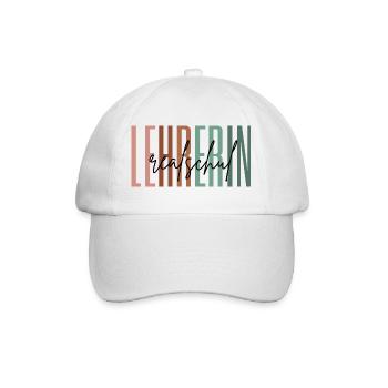 Lehrerin Realschule Realschullehrerin Geschenk - Baseballkappe - Weiß/Weiß - Vorne