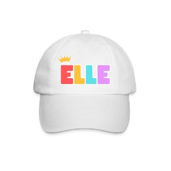 Elle! Personalisierbar - Baseballkappe - Weiß/Weiß - Vorne
