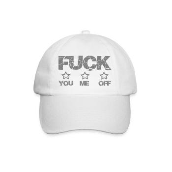Fuck you me off - Baseballkappe - Weiß/Weiß - Vorne