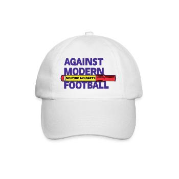 Against Modern Football No Pyro No Party - Baseball Cap - white/white - Front