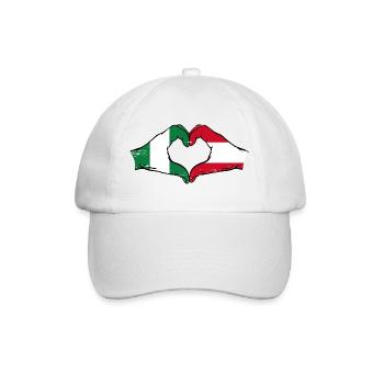 Nigeria Austria Flag Hands Heart Shape Used - Baseball Cap - white/white - Front