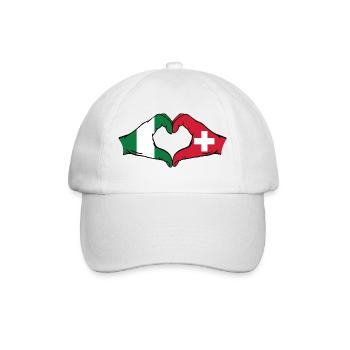 Nigeria Suisse Drapeau Mains Coeur Forme - Casquette classique - blanc/blanc - Devant