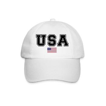 TEAM USA amerikanische Flagge Fahne unter Schrift - Baseballkappe - Weiß/Weiß - Vorne