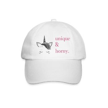 Unique & Horny. - Baseballkappe - Weiß/Weiß - Vorne