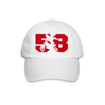 Moto 58 biker - Baseball Cap - white/white - Front