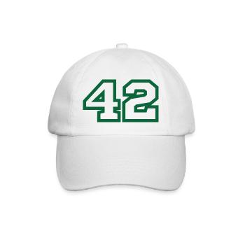 Nummer 42 green sport - Baseballkappe - Weiß/Weiß - Vorne