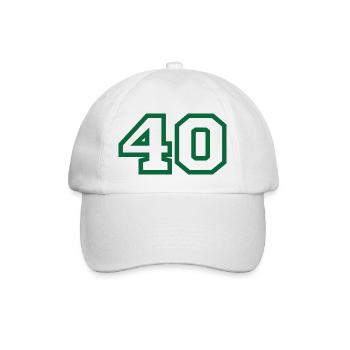 Number 40 green sport - Baseball Cap - white/white - Front