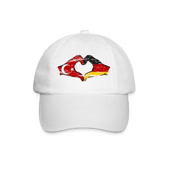 Turkey Germany Hands Heart Shape Used - Baseball Cap - white/white - Front