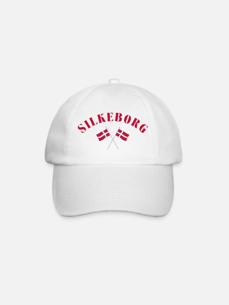 Silkeborg Denmark Flags Design - Baseballkasket - hvid/hvid