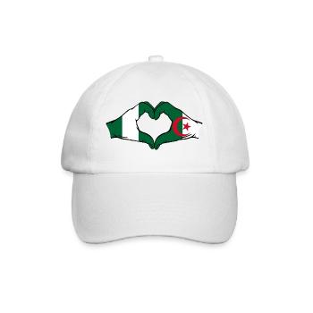 Nigeria Algerien Flagge Herzform - Baseballkappe - Weiß/Weiß - Vorne