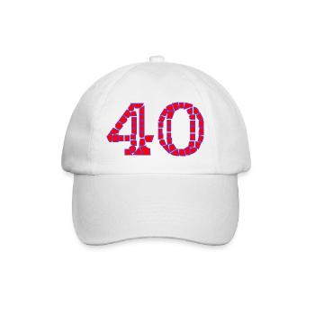 40. 40 ANS. 40e ANNIVERSAIRE. ANNIVERSAIRE 40 ANS. - Casquette classique - blanc/blanc - Devant