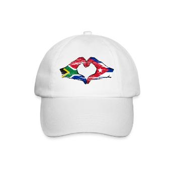 Afrique du Sud Cuba Drapeau Mains Coeur Forme Utilisé - Casquette classique - blanc/blanc - Devant
