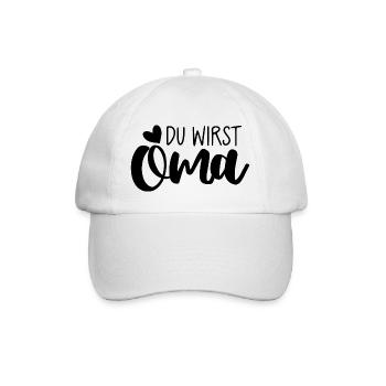 Du wirst Oma - Baseballkappe - Weiß/Weiß - Vorne