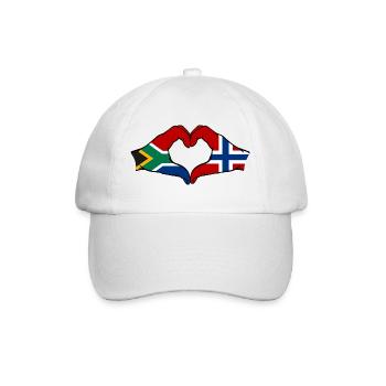 Afrique du Sud Norvège Drapeau Mains Coeur Forme - Casquette classique - blanc/blanc - Devant