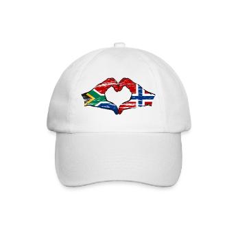 Afrique du Sud Norvège Drapeau Mains Coeur Forme Utilisé - Casquette classique - blanc/blanc - Devant