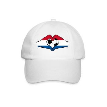 Holland football flag hands heart shape - Baseball Cap - white/white - Front