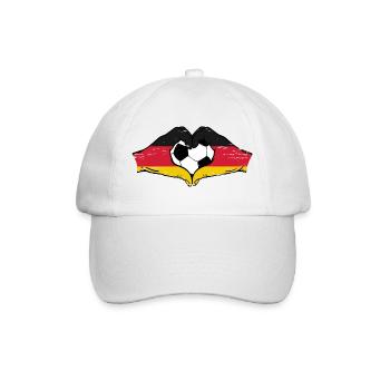 Germany football flag hands heart shape used - Baseball Cap - white/white - Front