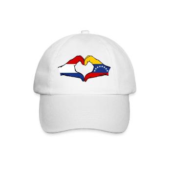 Holland Venezuela Flag Hands Heart Shape - Baseball Cap - white/white - Front