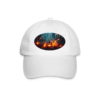 Citrouille d’Halloween 1 - Casquette classique - blanc/blanc - Devant
