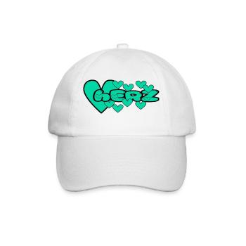 Herz grün - Baseballkappe - Weiß/Weiß - Vorne